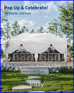 10 x 20 FT Instant Pop Up Canopy Tent with 6 Side Walls, Heavy Duty Canopy Set