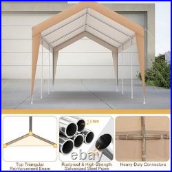10 x 20 FT Patio Carport Garage SUV Tent Canopy Shelter with Steel Frame Outdoor
