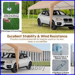 10 x 20 FT Patio Carport Garage SUV Tent Canopy Shelter with Steel Frame Outdoor