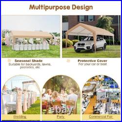 10 x 20 FT Patio Carport Garage SUV Tent Canopy Shelter with Steel Frame Outdoor