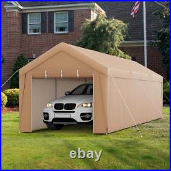 10 x 20 FT Patio Carport Garage Tent with Removable Sidewall Roll-up Zippered Door