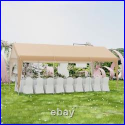 10 x 20 FT Patio Carport Garage Tent with Removable Sidewall Roll-up Zippered Door
