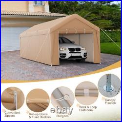 10 x 20 FT Patio Carport Garage Tent with Removable Sidewall Roll-up Zippered Door