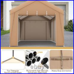 10 x 20 FT Patio Carport Garage Tent with Removable Sidewall Roll-up Zippered Door