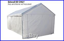 10 x 20 Feet Portable Carport Shelter Tent Garage Parking Side Wall Kit, White