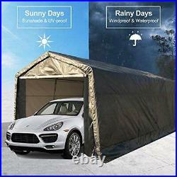 10' x 20' Heavy Duty Carport Portable Garage Enclosed Car Canopy Outdoor GREY