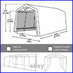 10' x 20' Heavy Duty Carport Portable Garage Enclosed Car Canopy Outdoor GREY