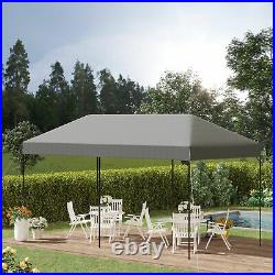 10' x 20' Heavy Duty Cathedral Top Pop-Up Canopy Tent with Carrying Bag, Grey
