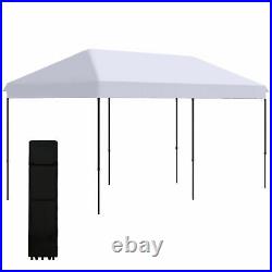 10' x 20' Heavy Duty Cathedral Top Pop-Up Canopy Tent with Carrying Bag, White