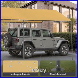 10' x 20' Heavy Duty Enclosed Garage All-Season Carport Car Canopy with Tarp