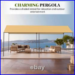 10' x 20' Heavy Duty Enclosed Garage All-Season Carport Car Canopy with Tarp
