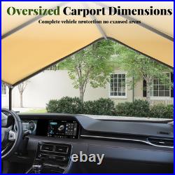 10' x 20' Heavy Duty Enclosed Garage All-Season Carport Car Canopy with Tarp