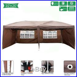 10'x 20' Outdoor Garden Gazebo Pop Up Party Tent Wedding Canopy Dark Coffee