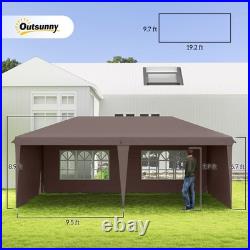 10' x 20' Outdoor Gazebo Canopy Wedding Party Tent with 4 Removable Sidewalls
