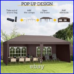 10' x 20' Outdoor Gazebo Canopy Wedding Party Tent with 4 Removable Sidewalls