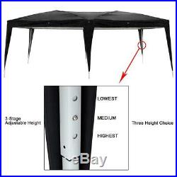 10'x 20'Party Tent Patio Easy Pop-Up Black Wedding Gazebo Canopy Marquee With6Wall