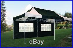10' x 20' Pop Up Canopy Party Tent Gazebo EZ Black White E Model