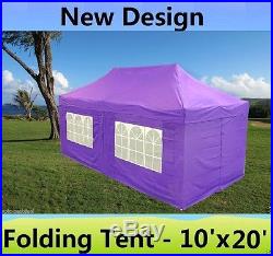 10' x 20' Pop Up Canopy Party Tent Gazebo EZ Purple E Model