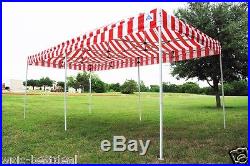 10' x 20' Pop Up Canopy Party Tent Gazebo EZ Red Stripe E Model