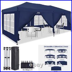 10' x 20' Pop Up Canopy Tent with6 Sidewall, Wedding Party Tent, 3 Adjustable Height