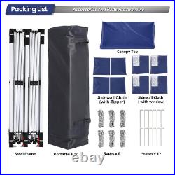 10' x 20' Pop Up Canopy Tent with6 Sidewall, Wedding Party Tent, 3 Adjustable Height