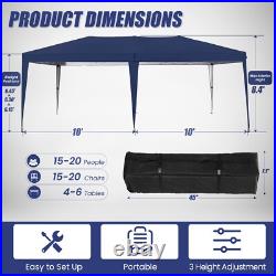 10' x 20' Pop Up Canopy Tent with6 Sidewall, Wedding Party Tent, 3 Adjustable Height