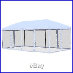 10' x 20' Pop Up Party Tent Outdoor Shelter with 6 Mesh Sidewalls Cream White