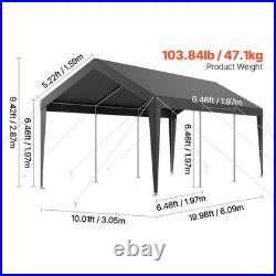 10' x 20' Portable Heavy Duty Canopy Garage Tent Car Carport Shelter Steel Frame