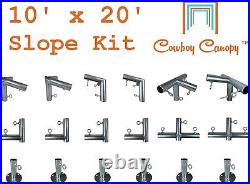 10' x 20' Slope, Lean-to Canopy Fittings Kits, DIY Metal Carport Frame Parts