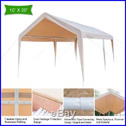 10' x 20' Steel Frame Canopy Shelter Portable Carport Car Garage WithCorner Cloth