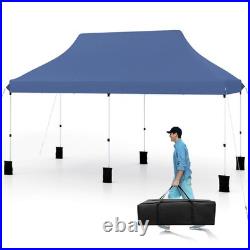 10 x 20FT Pop-up Canopy Tent Folding Instant Sun Shelter with 3 Adjustable Heights