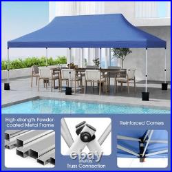 10 x 20FT Pop-up Canopy Tent Folding Instant Sun Shelter with 3 Adjustable Heights