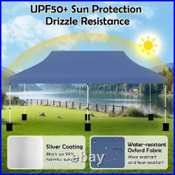 10 x 20FT Pop-up Canopy Tent Folding Instant Sun Shelter with 3 Adjustable Heights