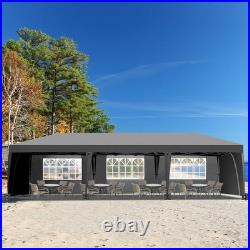 10'x 30' Canopy Gazebo Easy Pop Up Waterproof Tent With 8 Pack Sandbag & Wheels