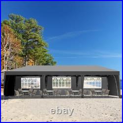 10'x 30' Canopy Gazebo Easy Pop Up Waterproof Tent With 8 Pack Sandbag & Wheels