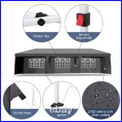 10'x 30' Canopy Gazebo Easy Pop Up Waterproof Tent With 8 Pack Sandbag & Wheels