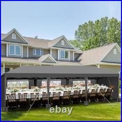10'x 30' Canopy Gazebo Easy Pop Up Waterproof Tent With 8 Pack Sandbag & Wheels