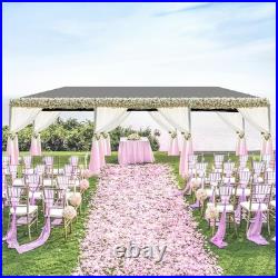 10'x 30' Canopy Gazebo Easy Pop Up Waterproof Tent With 8 Pack Sandbag & Wheels