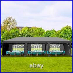 10'x 30' Easy Pop Up Gazebo Canopy Wedding Party Tent With Sandbag & Wheels Bag