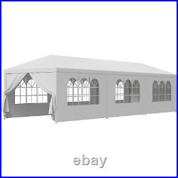 10' x 30' Gazebo Wedding Party Canopy Tent With 8 Sidewalls Outdoor White