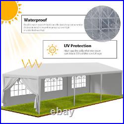 10' x 30' Gazebo Wedding Party Canopy Tent With 8 Sidewalls Outdoor White