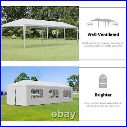 10' x 30' Gazebo Wedding Party Canopy Tent With 8 Sidewalls Outdoor White