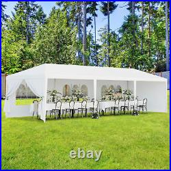 10' x 30' Gazebo Wedding Party Canopy Tent With 8 Sidewalls Outdoor White