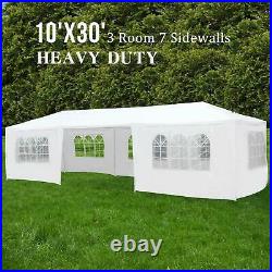 10'x 30' Outdoor Canopy Party Wedding Tent Gazebo Pavilion 3 Room with7 Side Walls