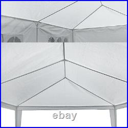 10' x 30' White Gazebo Wedding Party Tent Canopy With 8 Sidewalls Garden Yard
