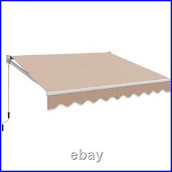 10 x 8.2 FT Retractable Awning Sunshade Easy Opening Manual Crank Handle Canopy