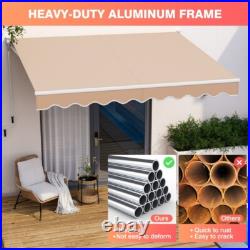 10 x 8.2 FT Retractable Awning Sunshade Easy Opening Manual Crank Handle Canopy