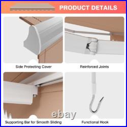 10 x 8.2 FT Retractable Awning Sunshade Easy Opening Manual Crank Handle Canopy