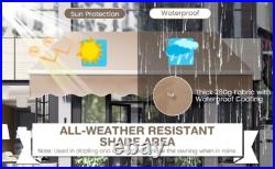 10 x 8.2 FT Retractable Awning Sunshade Easy Opening Manual Crank Handle Canopy