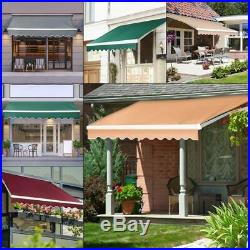 10' x 8' Manual Patio Sunshade Shelter Retractable Window Awning Canopy Outdoor